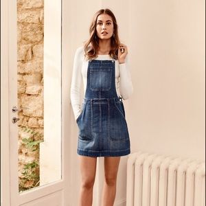 Denim overall skirt